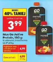 Mus Go Active Protein, 180 g: truskawka, brzoskwinia