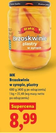 MK Brzoskwinie w syropie, plastry