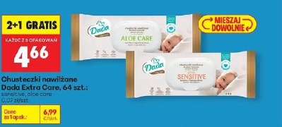 Chusteczki nawilżane Dada Extra Care, 64 szt.: sensitive, aloe care
