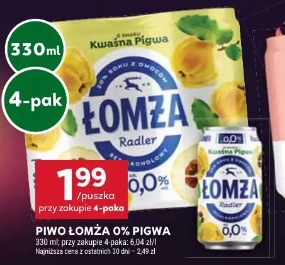 Piwo Łomża 0% pigwa