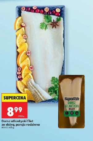 Dorsz atlantycki filet ze skórą, porcja rodzinna