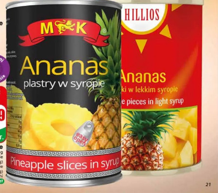 Ananas plastry w syropie M K