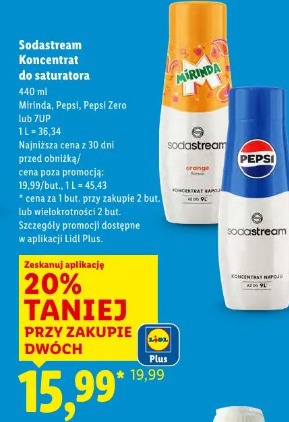 Sodastream Koncentrat do saturatora Mirinda, Pepsi, Pepsi Zero lub 7UP