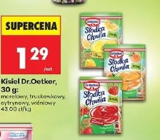 Kisiel Dr.Oetker: morelowy, truskawkowy, cytrynowy, wiśniowy