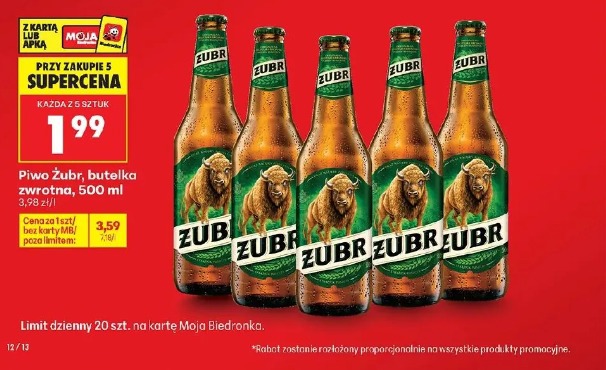 Piwo Żubr, butelka zwrotna