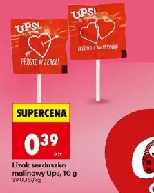 Lizak serduszko malinowy Ups