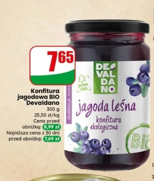 Konfitura jagodowa BIO Devaldano