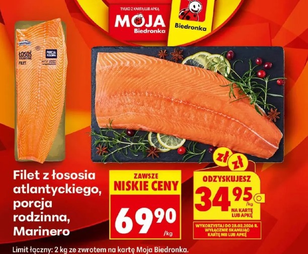 Filet z łososia atlantyckiego, porcja rodzinna, Marinero