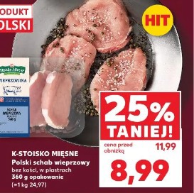 Polski schab wieprzowy bez kości, w plastrach K-Stoisko Mięsne