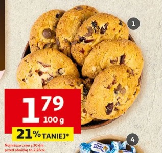 Ciastka owsiane kruche z czekoladą i żurawiną