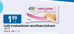 Lody truskawkowo-waniliowo-kakaowe Eco+