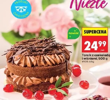 Torcik z czekoladą i wiśniami