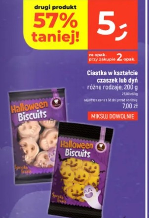 Ciastka w kształcie czaszek lub dyni różne rodzaje
