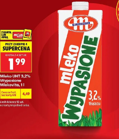 Mleko UHT 3,2% Wypasione Mlekovita