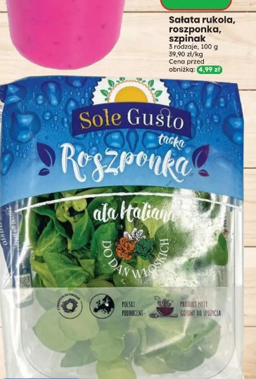 Sałata rukola, roszponka, szpinak