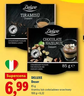 Deluxe Deser tiramisu lub czekoladowo-orzechowy