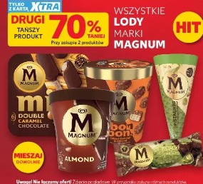 Wszystkie lody Magnum drugi tańszy 70% taniej 