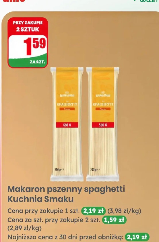 Makaron pszenny spaghetti Kuchnia Smaku