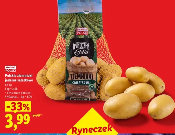 Polskie ziemniaki jadalne sałatkowe