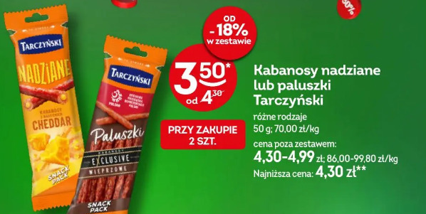 Kabanosy nadziane lub paluszki Tarczyński