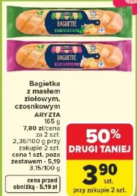 Bagietka z masłem ziołowym, czosnkowym ARYZTA