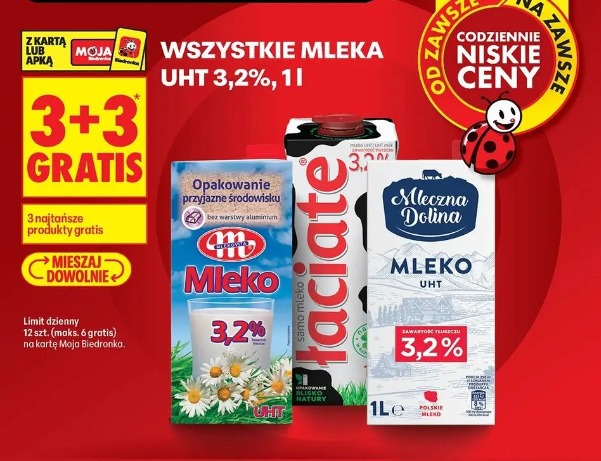 Wszystkie mleka UHT 3,2%, 1l