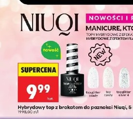 Hybrydowy top z brokatem do paznokci Niuqi