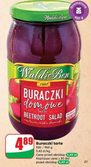 Buraczki domowe tarte Waldi Ben