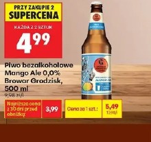 Piwo bezalkoholowe Mango Ale 0,0% Browar Grodzisk, 500 ml