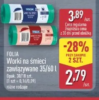 Folia Worki na śmieci zawiązywane 35/60 l