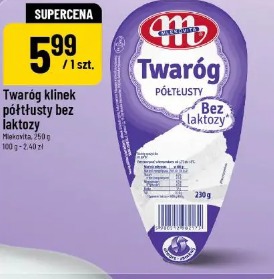 Twaróg klinek półtłusty bez laktozy