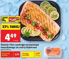 Świeży filet z pstrąga łososiowego ze skórą MArinero
