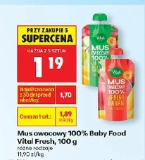 Mus owocowy 100% Baby Food Vital Fresh, 100 g