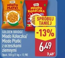 Golden Bridge Miodo Kółeczka/Miodo Płatki z orzeszkami ziemnymi