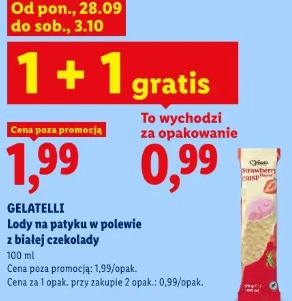 Gelatelli Lody na patyku w polewie z białej czekolady