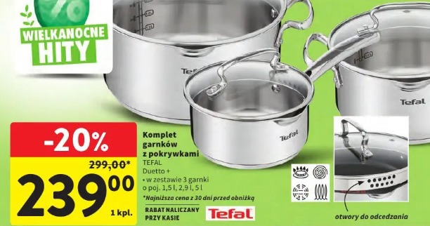 Komplet garnków z pokrywkami Tefal