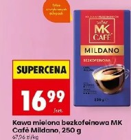 Kawa mielona bezkofeinowa MK Café Mildano