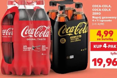 Coca-Cola, Coca-Cola Zero Napój gazowany 4 x 1 l zgrzewka