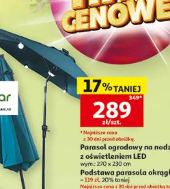 Parasol ogrodowy na nodze z oświetleniem LED