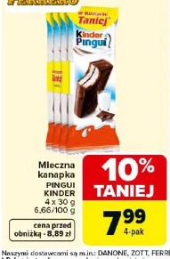 Mleczna kanapka Pingui Kinder