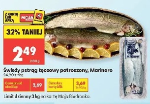 Świeży pstrąg tęczowy patroszony Marinero
