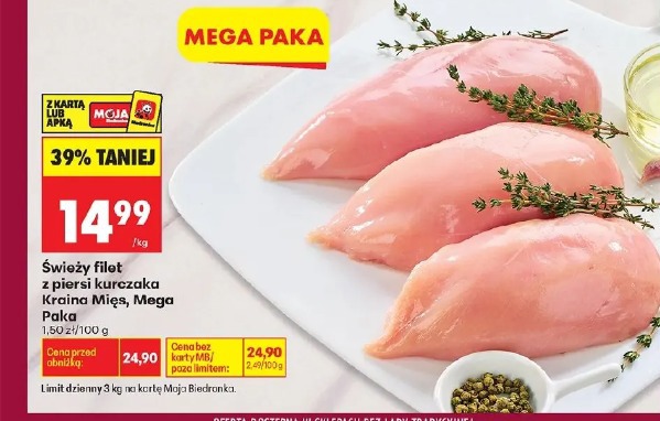Świeży filet z piersi kurczaka Kraina Mięs Mega Paka