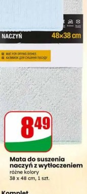 Mata do suszenia naczyń z wytłoczeniem