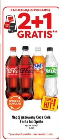 Napój gazowany Coca Cola, Fanta lub Sprite