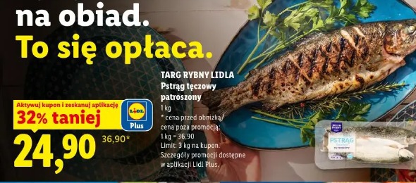 TARG RYBNY LIDLA Pstrąg tęczowy patroszony