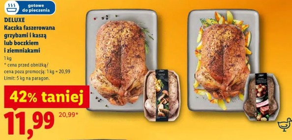 Deluxe Kaczka faszerowana grzybami i kaszą lub boczkiem i ziemniakami