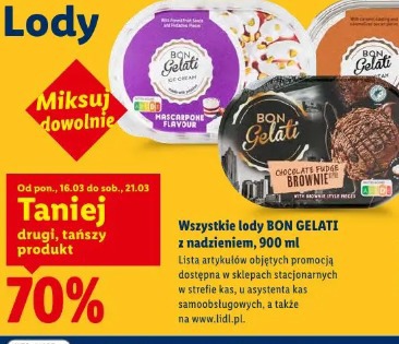 Wszystkie lody Bon Gelati z nadzieniem