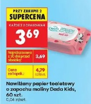 Nawilżany papier toaletowy o zapachu maliny Dada Kids, 60 szt.