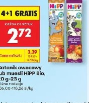 Batonik owocowy lub musli HiPP Bio, 20 g–23 g
