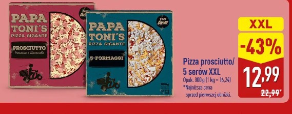 Pizza prosciutto/5 serów XXL